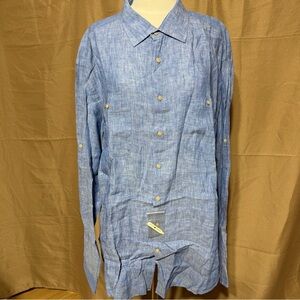 Joseph Abboud Light Blue Casual Button-Down Shirt